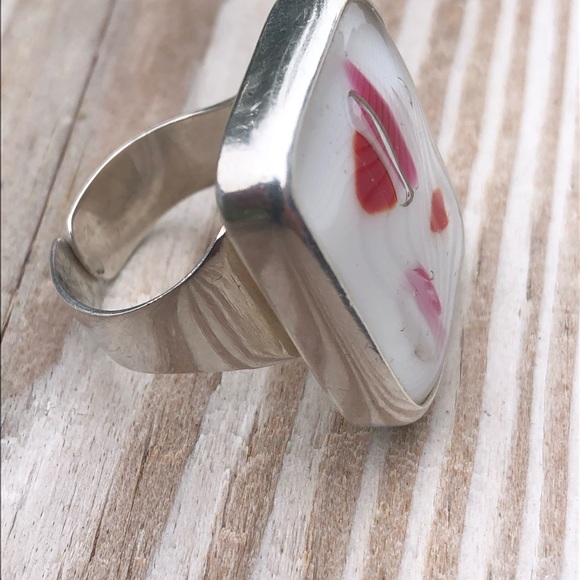 Sterling silver Glass Art Ring - Picture 10 of 16